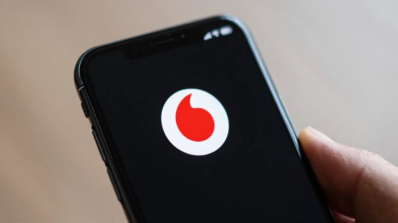 Pantalla de móvil, icono Vodafone, luz suave