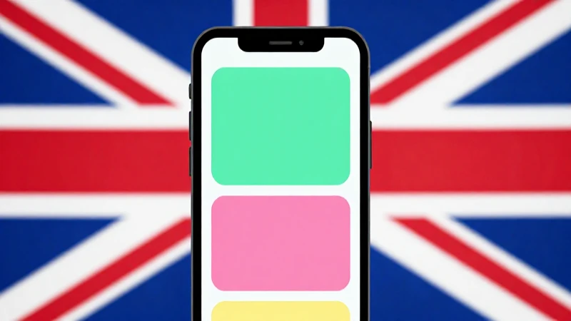 Teléfono móvil con señal y fondo británico