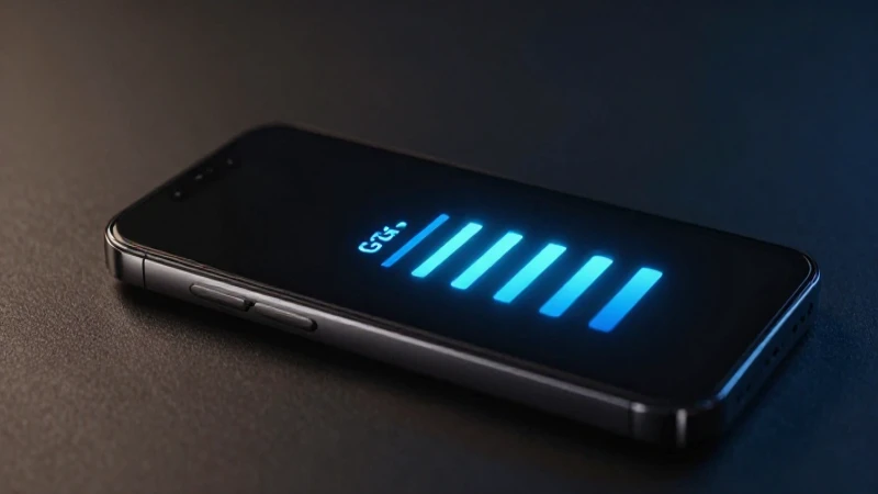 Smartphone moderno con señal 5G brillante