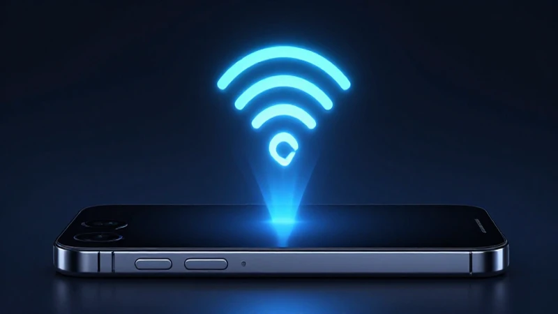 Teléfono moderno, señal 5G brillante, iluminación