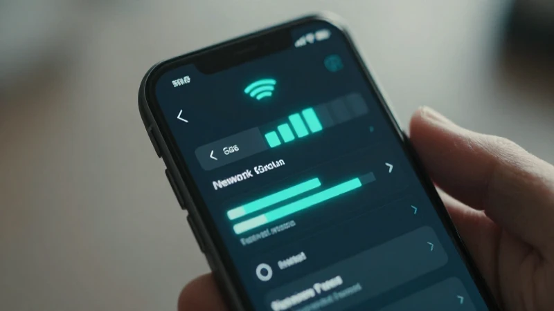 Teléfono muestra señal celular con enfoque suave
