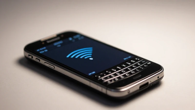 Teléfono Blackberry con señal e iluminación suave