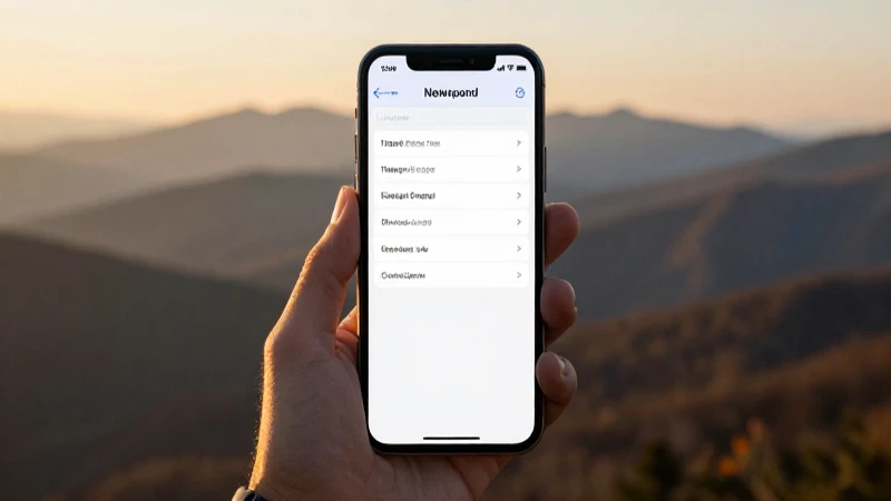 Smartphone muestra redes con montañas al fondo