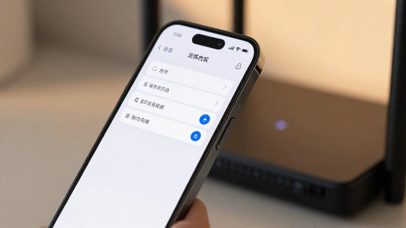 Smartphone y router bajo luz cálida