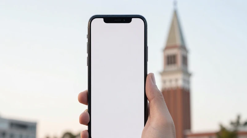 Smartphone Android con fondo difuminado