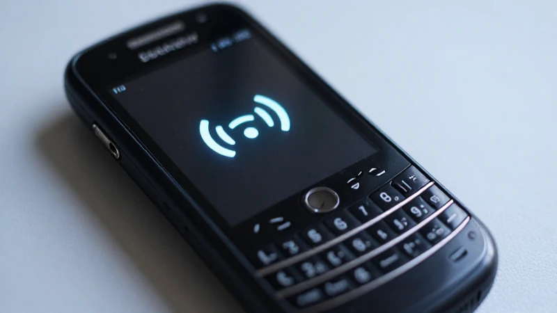 Teléfono Blackberry conectado, luz suave