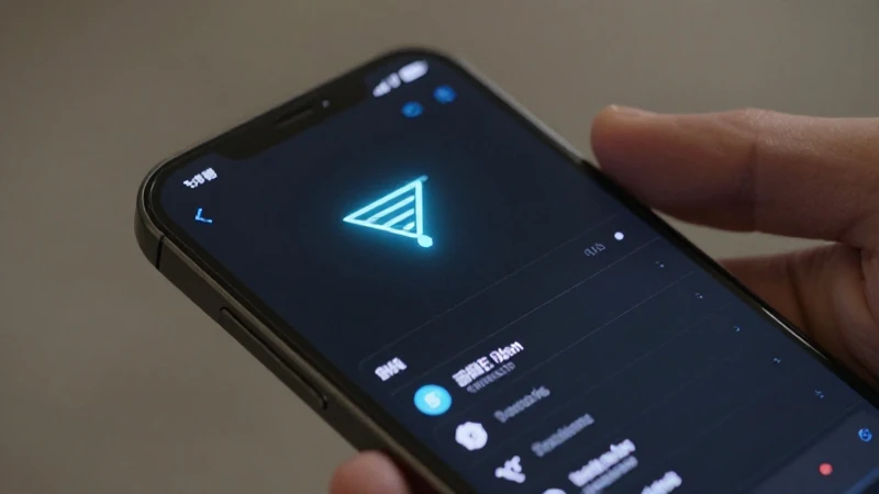 Smartphone muestra ajustes con icono brillante