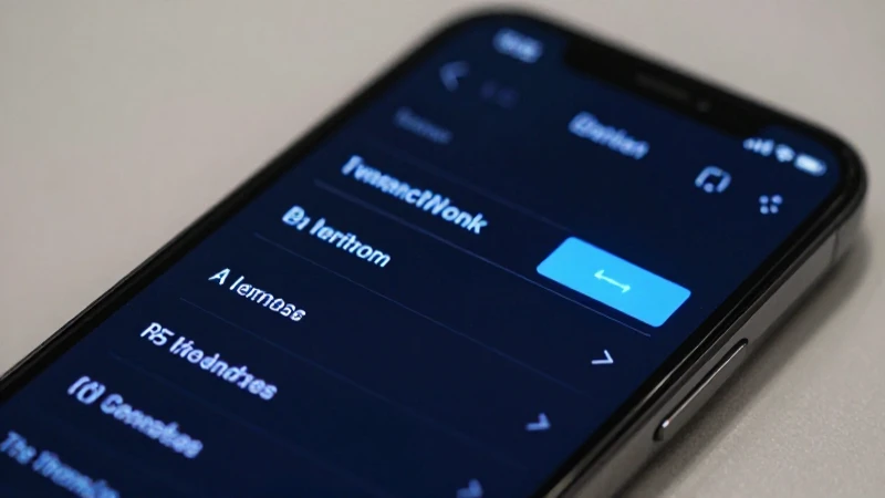Smartphone mostrando ajustes con conexión brillante