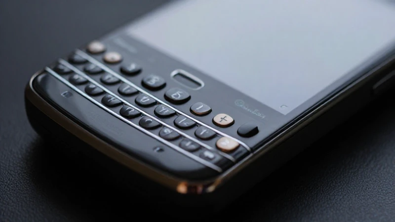 Smartphone BlackBerry, logo discreto, luz suave