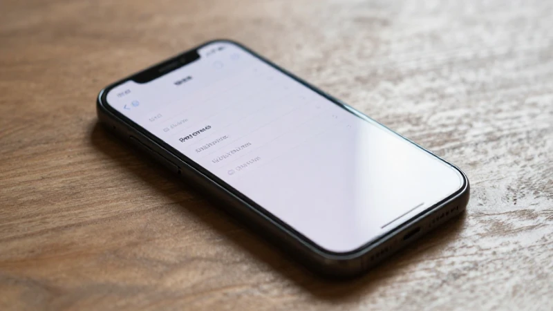Smartphone en menú ajustes sobre mesa