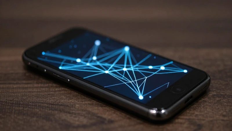 Teléfono Android iluminado sobre fondo difuminado