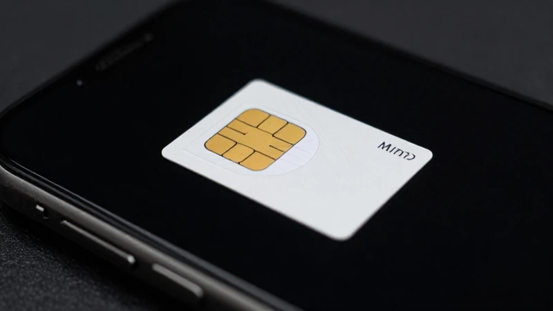 Primer plano de iPhone con SIM de EEUU