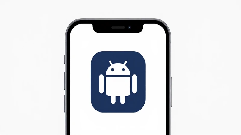 Smartphone Android con icono limpio y brillante
