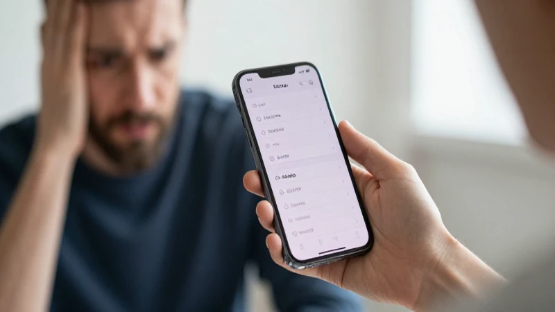 Mano frustrada ajusta el menú del smartphone