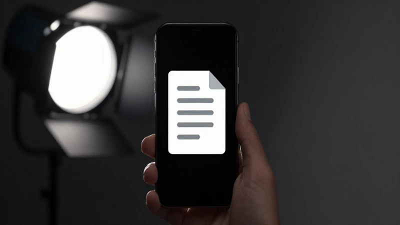 iPhone iluminado con fondo difuminado