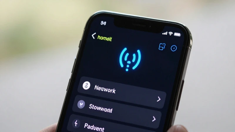 Smartphone muestra ajustes con icono brillante