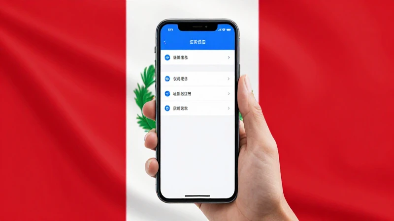 Ajustes de red en smartphone con bandera peruana