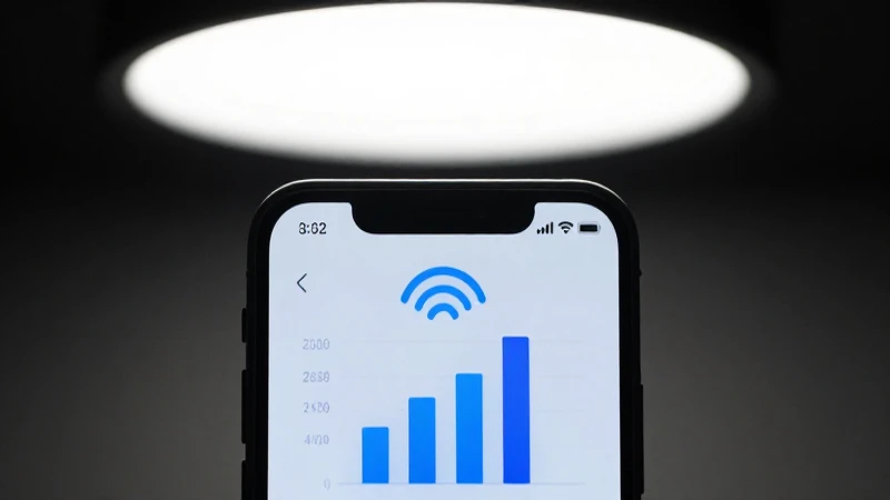 Pantalla, señal móvil e iluminación suave