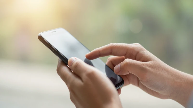 Smartphone Android con texto al tacto