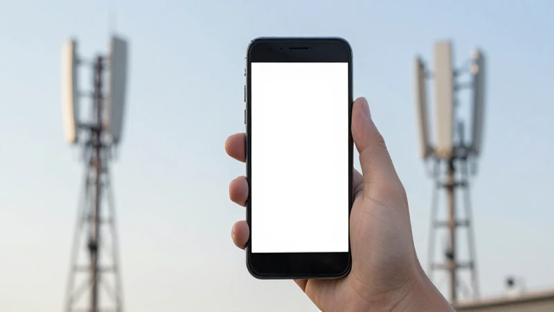 Smartphone Android con fondo difuminado