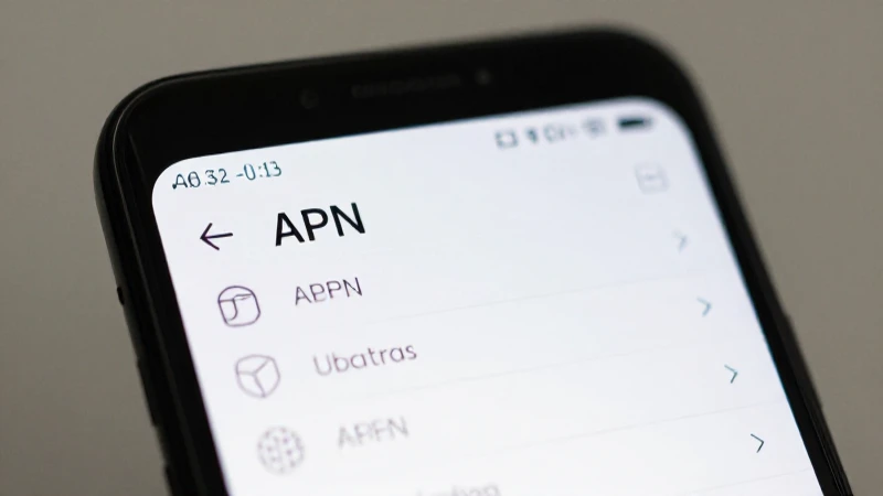 Teléfono Android, ajustes APN iluminados suavemente