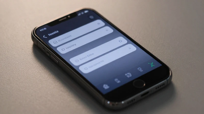Smartphone muestra opciones con luz suave