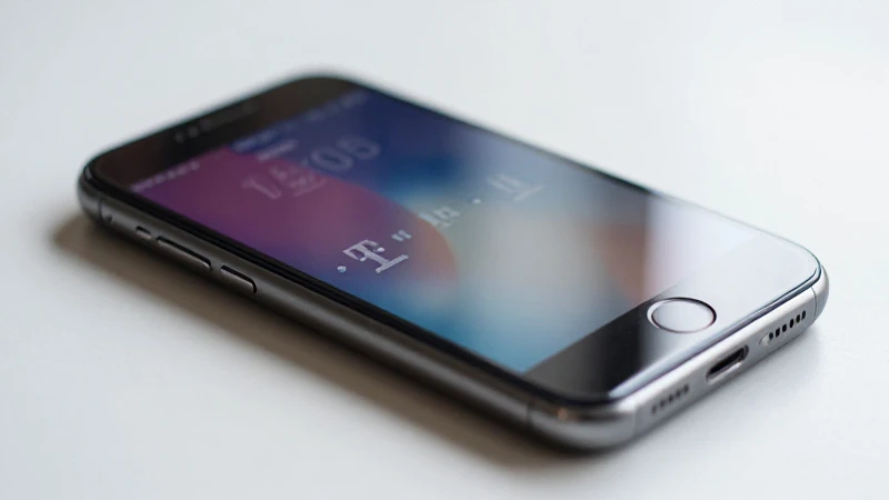 Un iPhone iluminado con poca profundidad