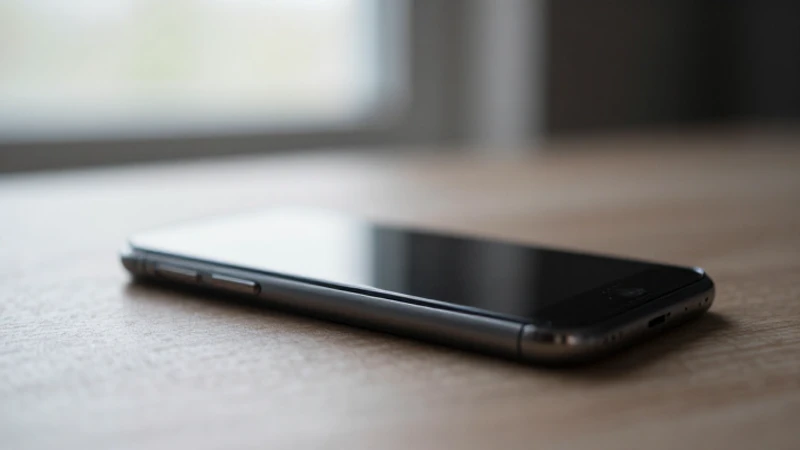 Smartphone sobre la mesa, fondo difuminado
