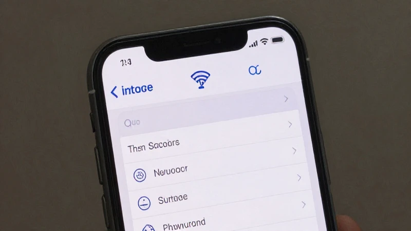 Smartphone muestra menú con icono de red