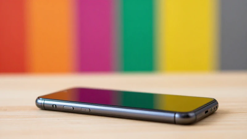 Smartphone sobre mesa, fondo vibrante y cálido