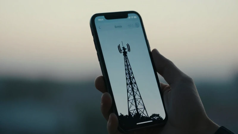 Smartphone muestra ajustes con torre celular