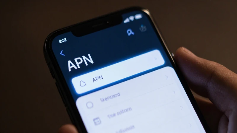 Celular muestra ajustes de red resaltados