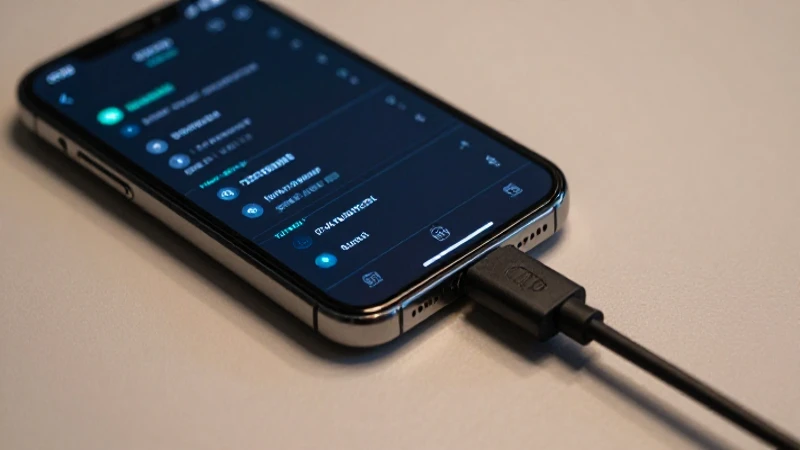Smartphone conectado, luz suave y enfoque selectivo