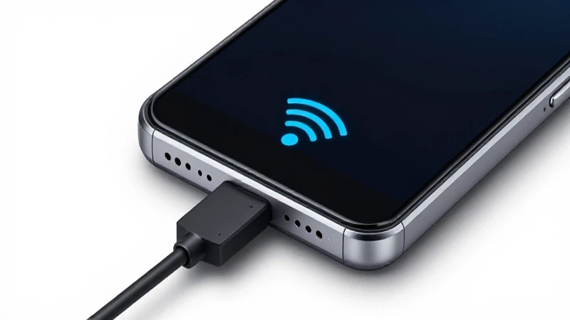 Smartphone Android iluminado con señal conectada