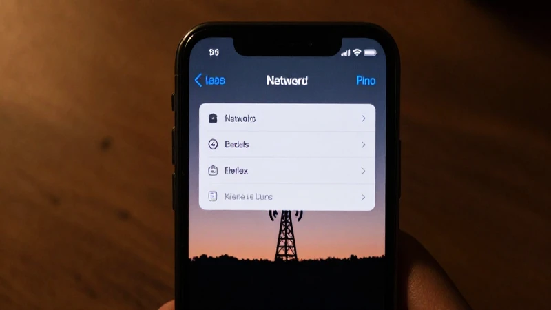 iPhone muestra torres celulares con luz cálida