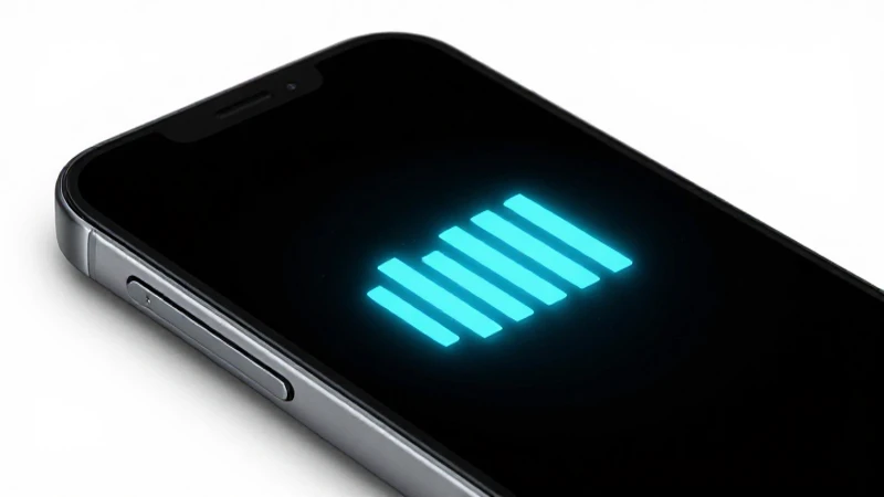 Smartphone moderno con señal brillante enfocada