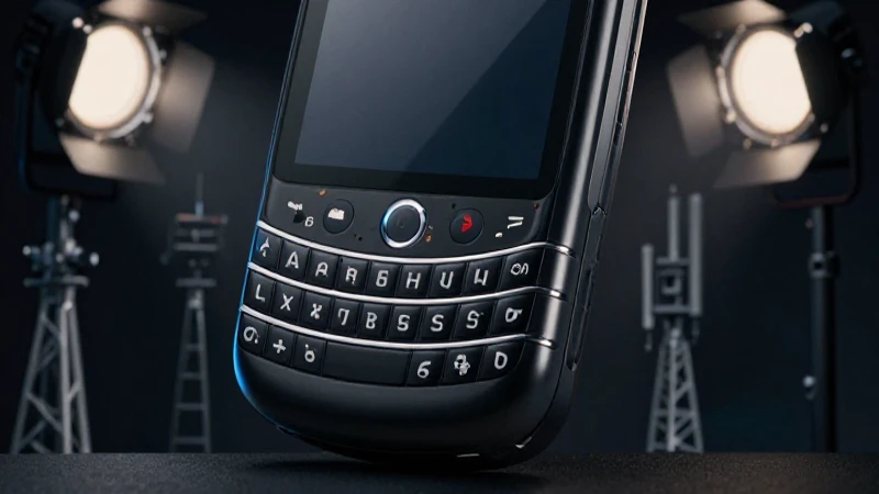 Primer plano cinematográfico de un BlackBerry
