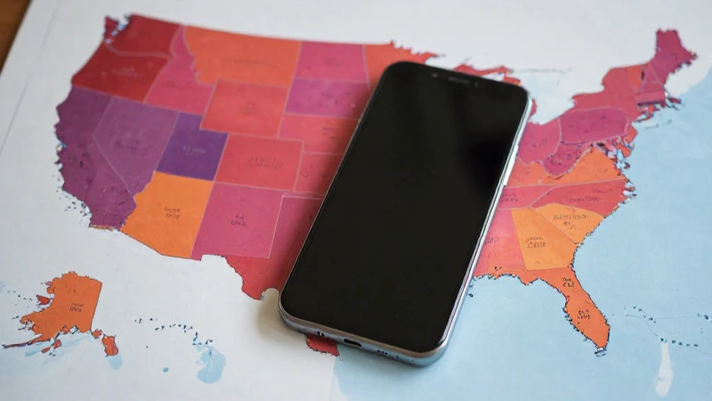 Smartphone sobre mesa con mapa vibrante