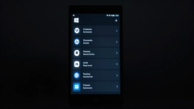 Pantalla Windows Phone, luces dramáticas y oscuras