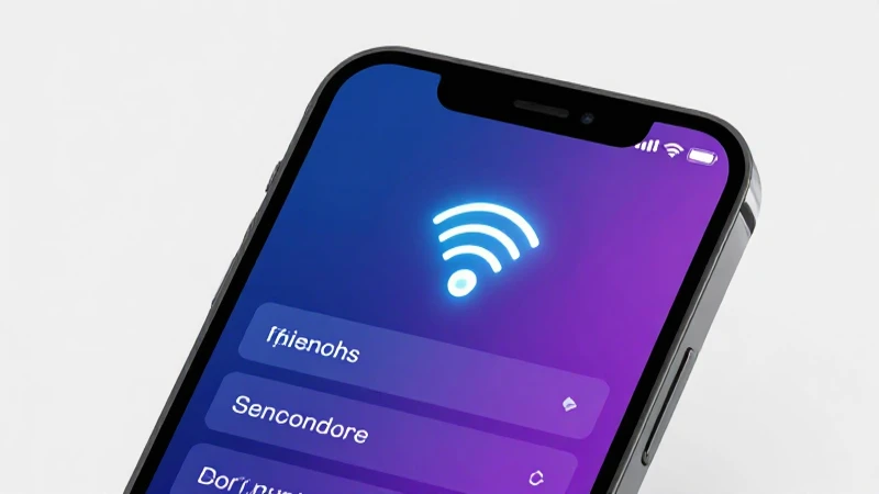 Smartphone muestra ajustes con conexión brillante