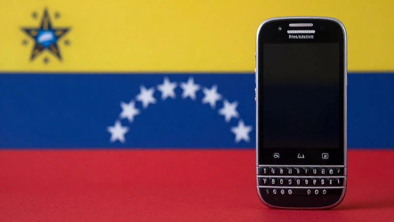 Smartphone negro sobre fondo texturizado venezolano