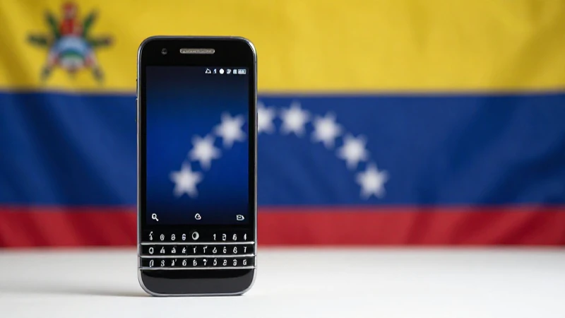Teléfono BlackBerry con bandera venezolana tenue