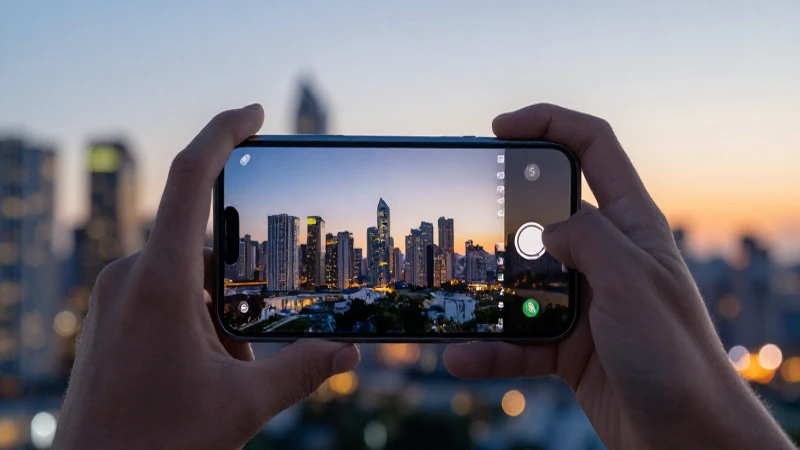Atardecer urbano captado con smartphone cinematográfico