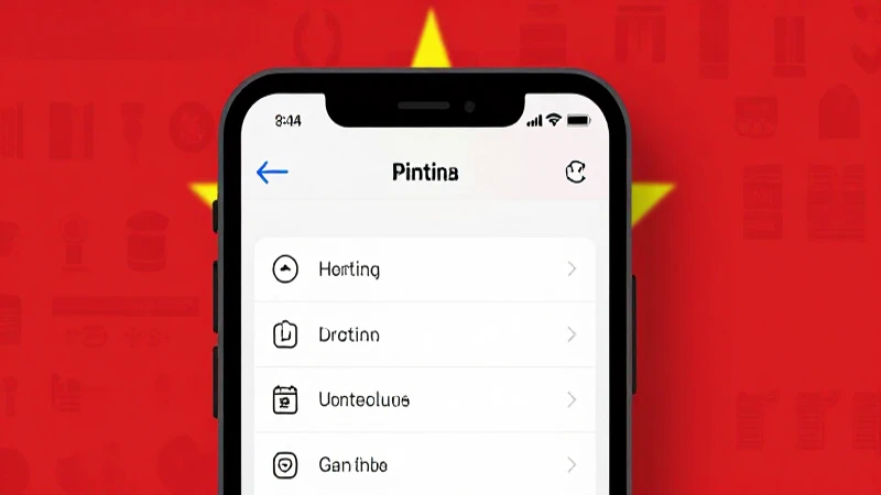 Smartphone con ajustes sobre fondo vietnamita