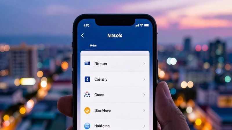 Smartphone con ajustes, Vietnám borroso al fondo
