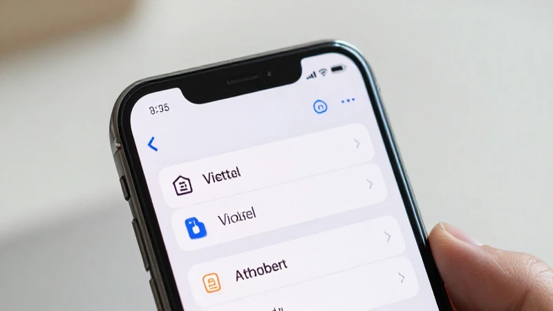 Teléfono muestra menú de configuración y Viettel
