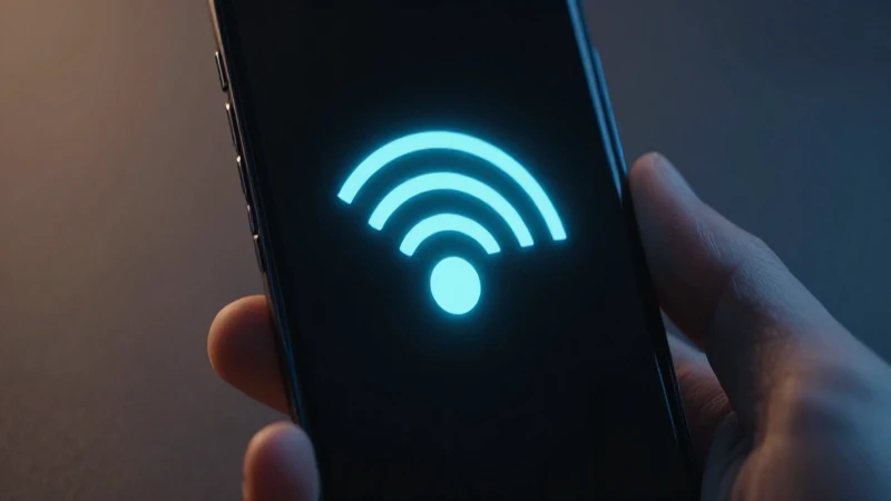 Teléfono Android con señal 5G luminosa