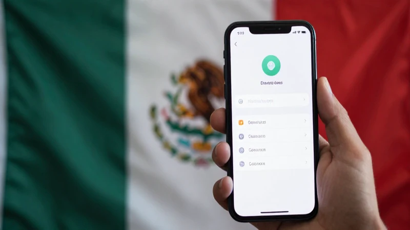 Teléfono móvil muestra datos con bandera mexicana