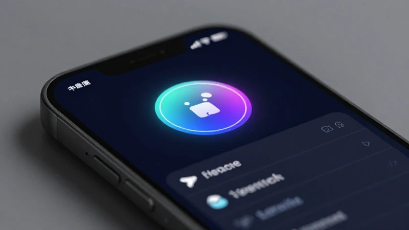 Smartphone muestra menú con ícono brillante
