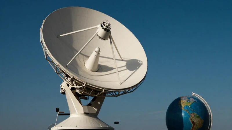 Antena parabólica, globo e iluminación cinematográfica